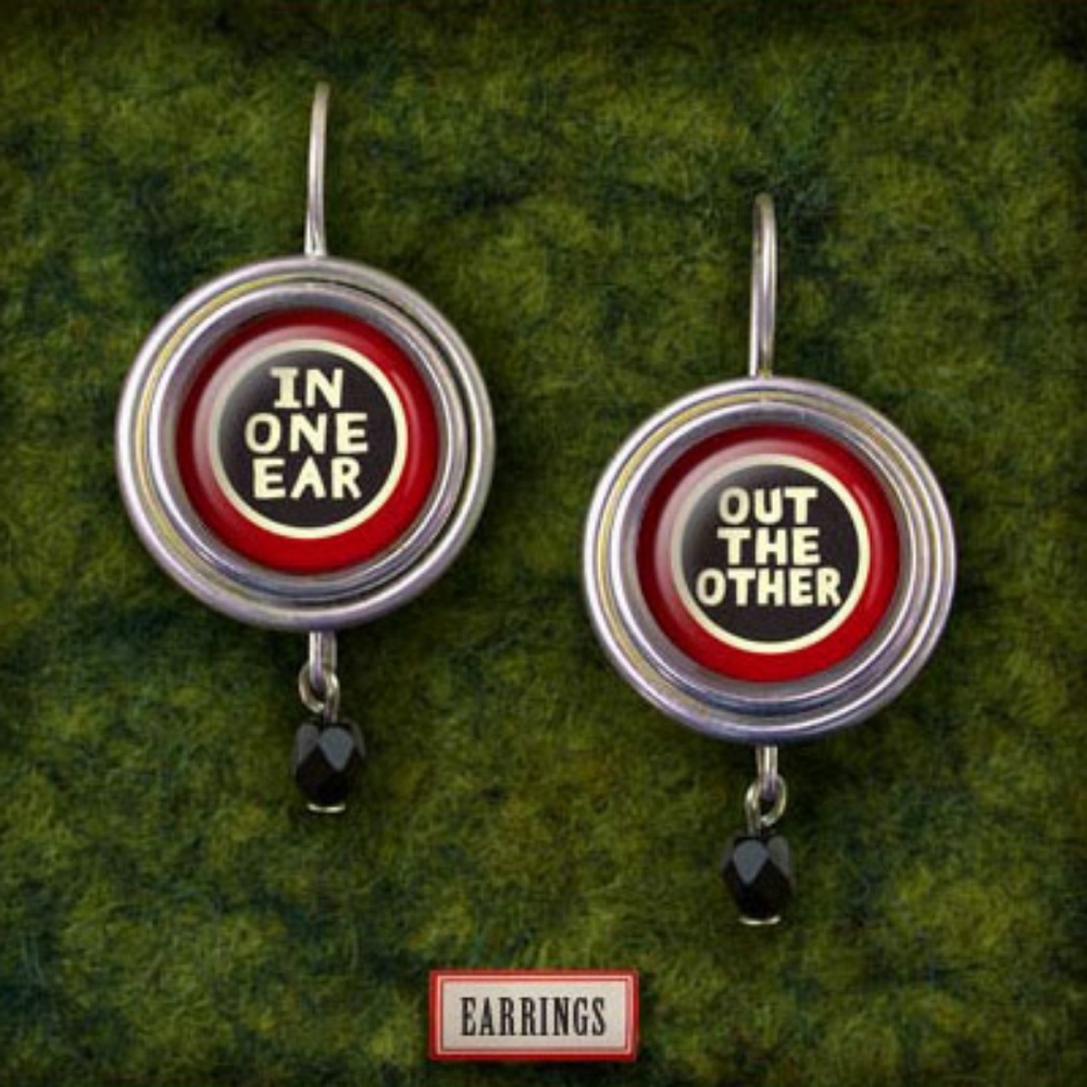 "In One Ear"/"Out the Other" Shadowbox Earrings